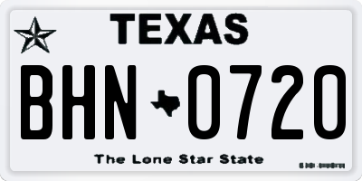 TX license plate BHN0720