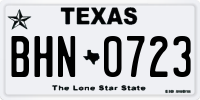 TX license plate BHN0723