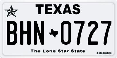 TX license plate BHN0727