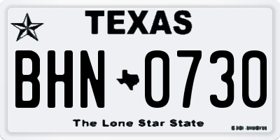 TX license plate BHN0730