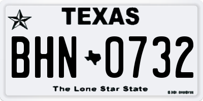 TX license plate BHN0732