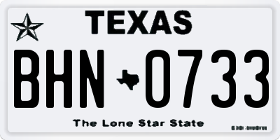 TX license plate BHN0733
