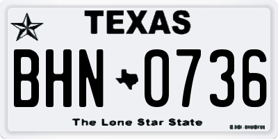 TX license plate BHN0736