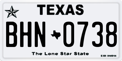 TX license plate BHN0738
