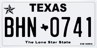 TX license plate BHN0741