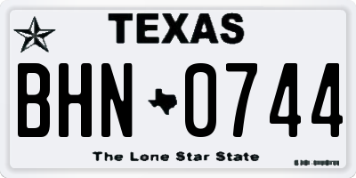TX license plate BHN0744