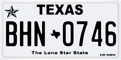 TX license plate BHN0746