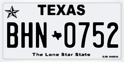 TX license plate BHN0752