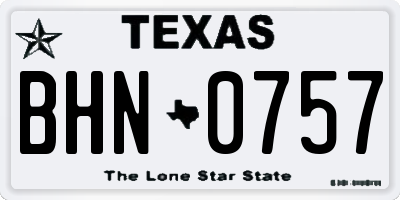 TX license plate BHN0757