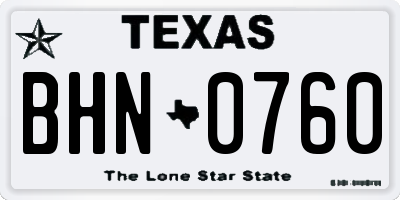 TX license plate BHN0760