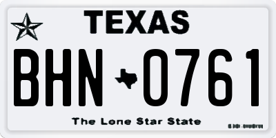 TX license plate BHN0761