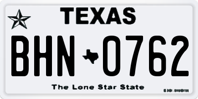 TX license plate BHN0762