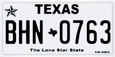TX license plate BHN0763