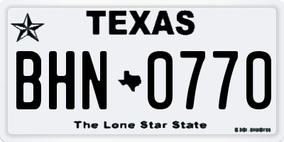 TX license plate BHN0770