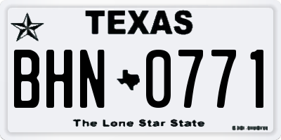 TX license plate BHN0771