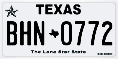 TX license plate BHN0772