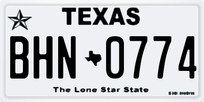 TX license plate BHN0774