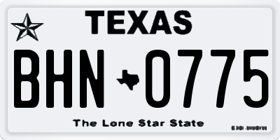 TX license plate BHN0775