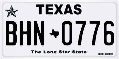 TX license plate BHN0776