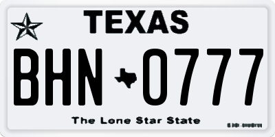 TX license plate BHN0777