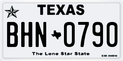 TX license plate BHN0790