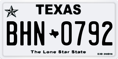 TX license plate BHN0792