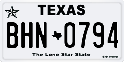 TX license plate BHN0794