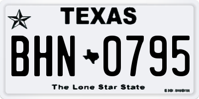 TX license plate BHN0795