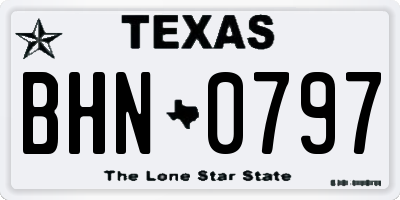 TX license plate BHN0797