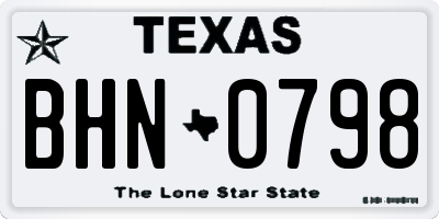 TX license plate BHN0798