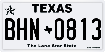 TX license plate BHN0813