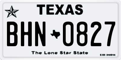 TX license plate BHN0827