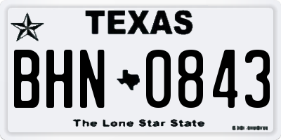 TX license plate BHN0843