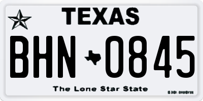TX license plate BHN0845