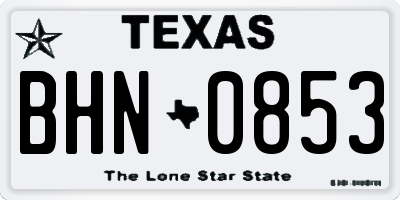 TX license plate BHN0853