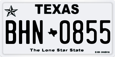 TX license plate BHN0855