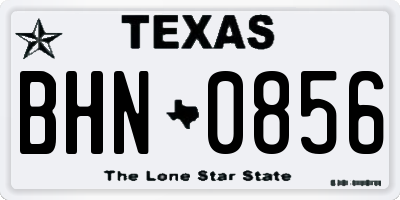 TX license plate BHN0856