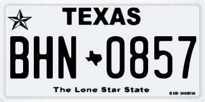 TX license plate BHN0857