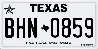TX license plate BHN0859