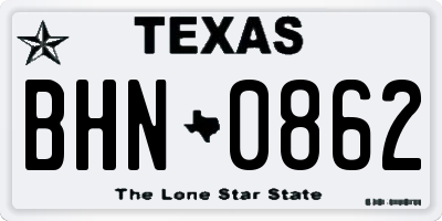 TX license plate BHN0862