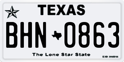 TX license plate BHN0863