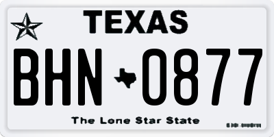 TX license plate BHN0877