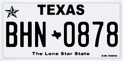 TX license plate BHN0878