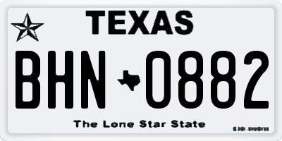 TX license plate BHN0882