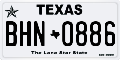 TX license plate BHN0886