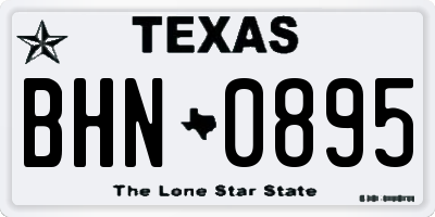 TX license plate BHN0895