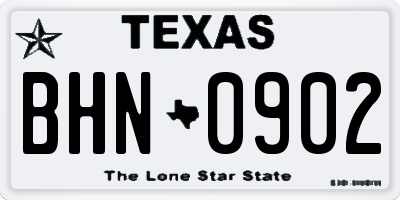 TX license plate BHN0902