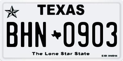 TX license plate BHN0903