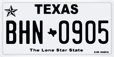 TX license plate BHN0905
