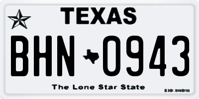 TX license plate BHN0943